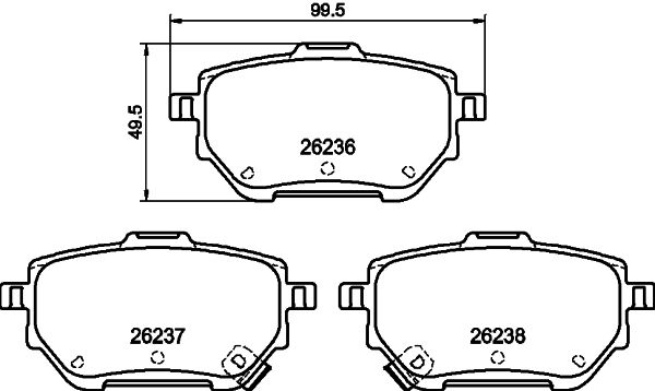 Комплект гальмівних накладок, дискове гальмо HELLA 8DB 355 040-711