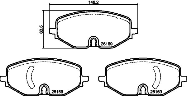 Комплект гальмівних накладок, дискове гальмо HELLA 8DB 355 040-801