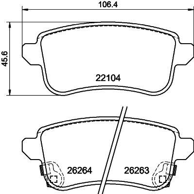 Комплект гальмівних накладок, дискове гальмо HELLA 8DB 355 040-811