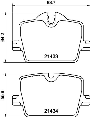 Комплект гальмівних накладок, дискове гальмо HELLA 8DB 355 040-911