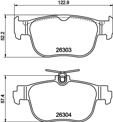 Brake Pad Set, disc brake HELLA 8DB 355 040-981