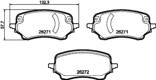 Brake Pad Set, disc brake HELLA 8DB 355 040-991