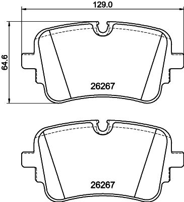 Комплект гальмівних накладок, дискове гальмо HELLA 8DB 355 041-001