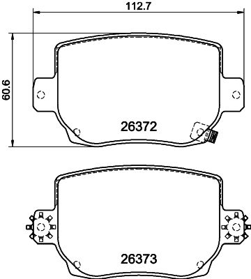 Комплект гальмівних накладок, дискове гальмо HELLA 8DB 355 041-041