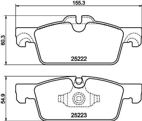 Комплект гальмівних накладок, дискове гальмо HELLA 8DB 355 041-101