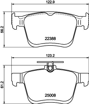 Brake Pad Set, disc brake HELLA 8DB 355 042-651