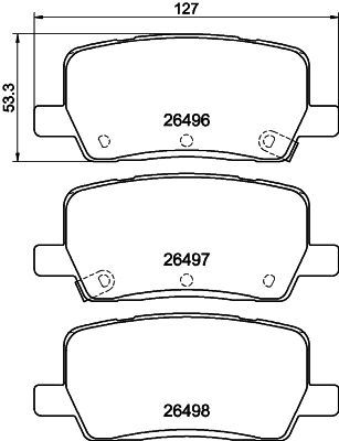 Brake Pad Set, disc brake HELLA 8DB 355 042-701