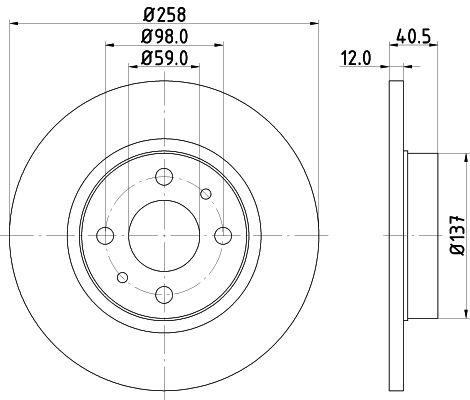 Brake Disc HELLA 8DD 355 101-621