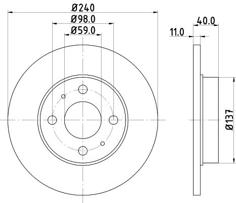 Brake Disc HELLA 8DD 355 103-151