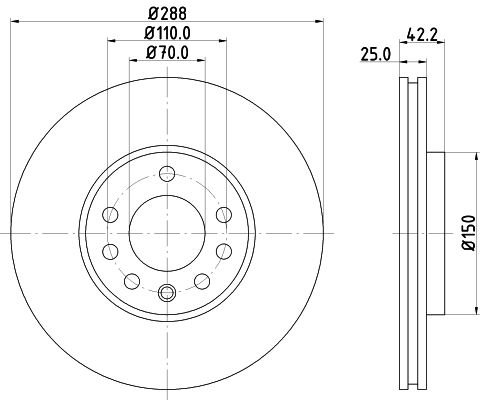 Brake Disc HELLA 8DD 355 104-681