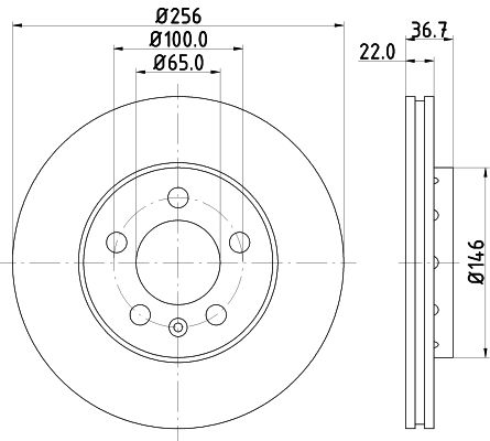 Brake Disc HELLA 8DD 355 105-361