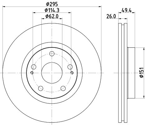 Brake Disc HELLA 8DD 355 114-671