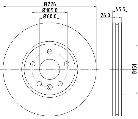 Brake Disc HELLA 8DD 355 116-351