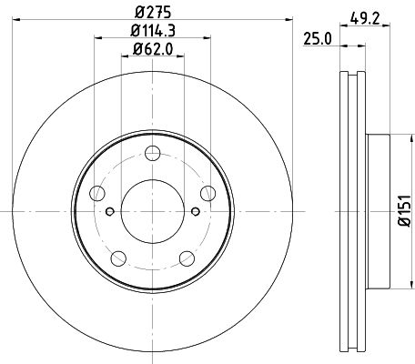 Brake Disc HELLA 8DD 355 118-691