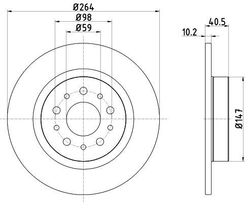 Brake Disc HELLA 8DD 355 120-931