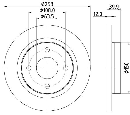 Brake Disc HELLA 8DD 355 126-611