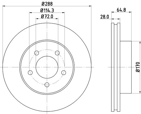 Brake Disc HELLA 8DD 355 127-901