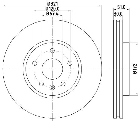 Brake Disc HELLA 8DD 355 129-091