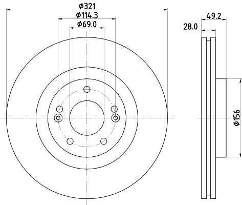 Brake Disc HELLA 8DD 355 131-351