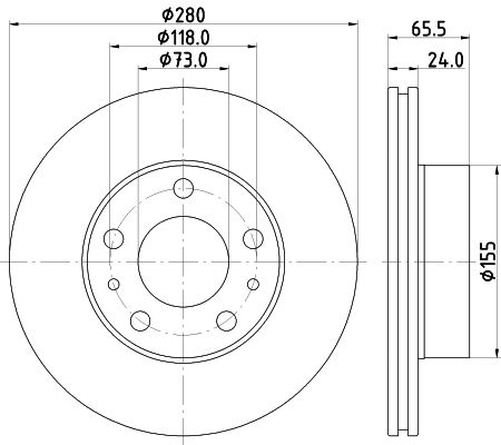 Brake Disc HELLA 8DD 355 132-141