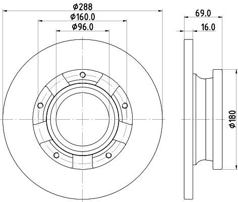 Brake Disc HELLA 8DD 355 133-071