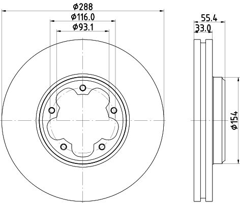 Brake Disc HELLA 8DD 355 133-161