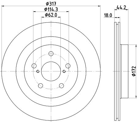 Brake Disc HELLA 8DD 355 134-961