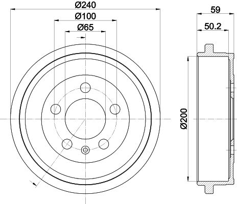 Brake Drum HELLA 8DT 355 300-371