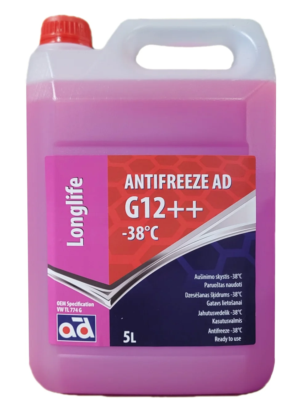 ANTIFREEZE AD -38C G12++ 5L AD ANTIFREEZE AD -38C G12++ 5L
