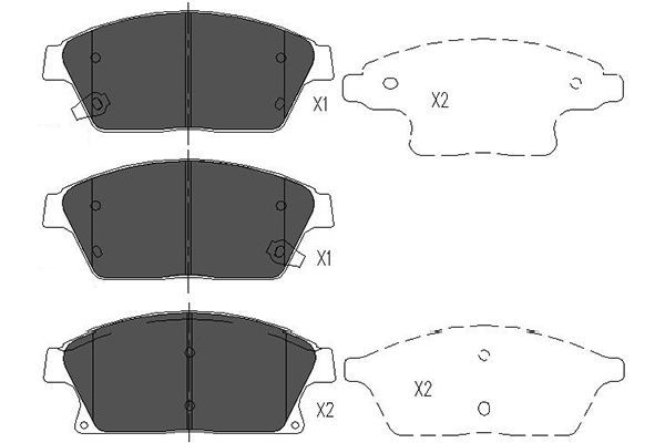 Комплект гальмівних накладок, дискове гальмо Kavo Parts KBP-1014