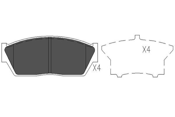 Stabdžių trinkelių rinkinys, diskinis stabdys Kavo Parts KBP-2017