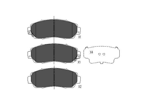 Комплект гальмівних накладок, дискове гальмо Kavo Parts KBP-2046