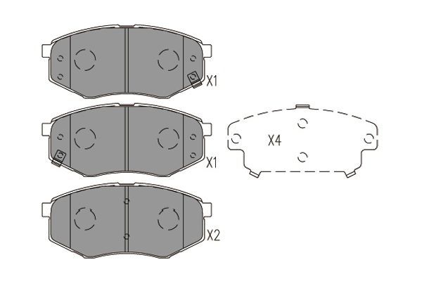 Stabdžių trinkelių rinkinys, diskinis stabdys Kavo Parts KBP-4025