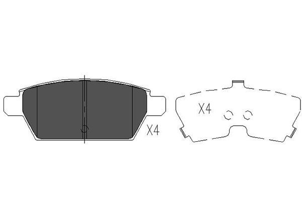 Комплект гальмівних накладок, дискове гальмо Kavo Parts KBP-4554