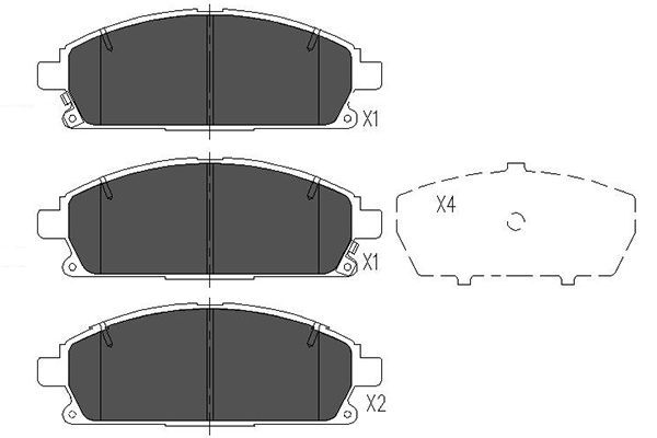 Stabdžių trinkelių rinkinys, diskinis stabdys Kavo Parts KBP-6515