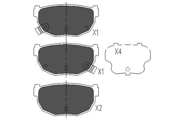 Комплект гальмівних накладок, дискове гальмо Kavo Parts KBP-6542