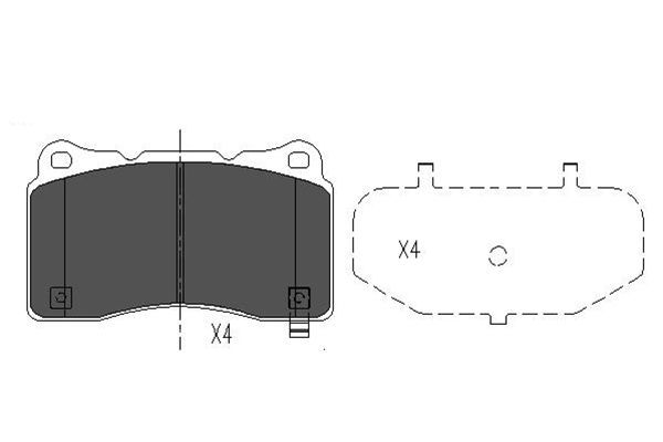 Комплект гальмівних накладок, дискове гальмо Kavo Parts KBP-8021