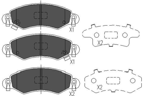 Stabdžių trinkelių rinkinys, diskinis stabdys Kavo Parts KBP-8508