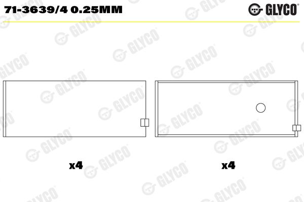 Veliki krajnji ležajevi GLYCO 71-3639/40.25MM