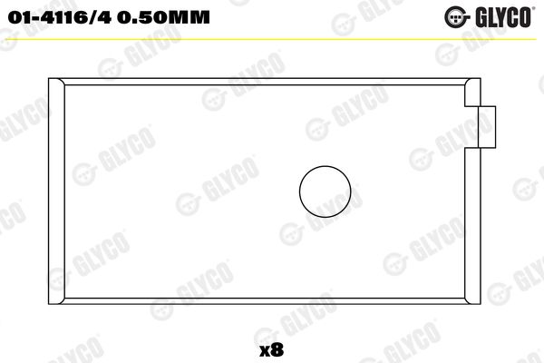 Connecting Rod Bearing GLYCO 01-4116/4 0.50MM