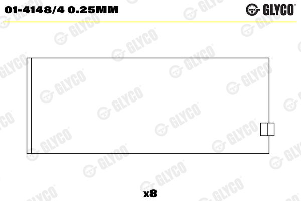 Guoliai dideliu galu GLYCO 01-4148/4 0.25MM