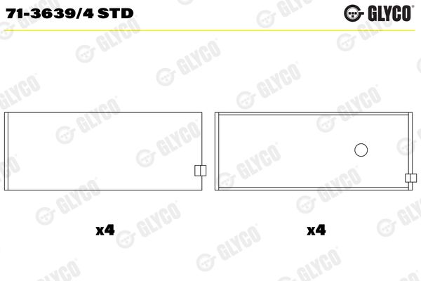 Connecting Rod Bearing GLYCO 71-3639/4 STD