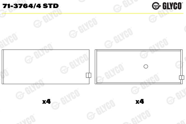 Connecting Rod Bearing GLYCO 71-3764/4 STD