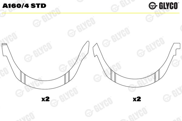 Проміжна шайба, колінчатий вал GLYCO A160/4 STD