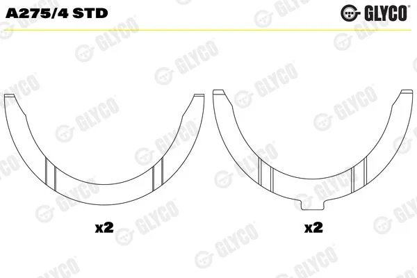 Atraminis tarpiklis, alkūninis velenas GLYCO A275/4 STD
