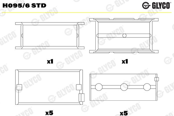 Palier de vilebrequin GLYCO H095/6 STD
