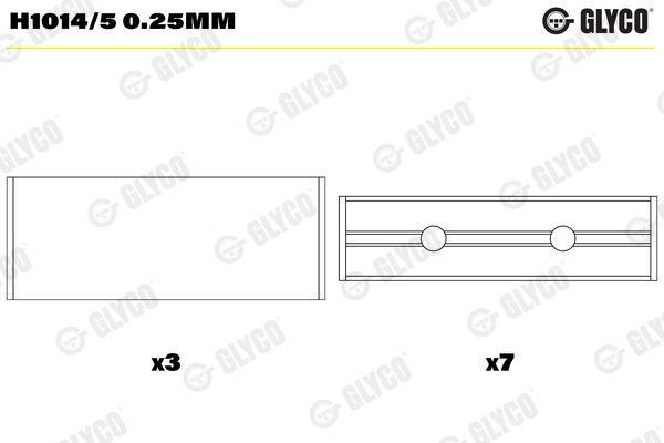 Vevaxellager GLYCO H1014/5 0.25mm