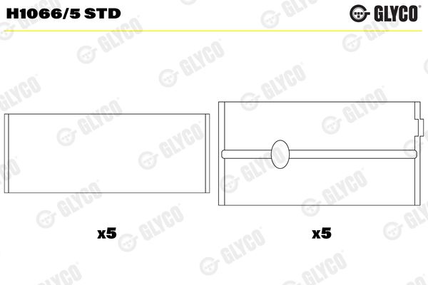 Rolamento da cambota GLYCO H1066/5 STD