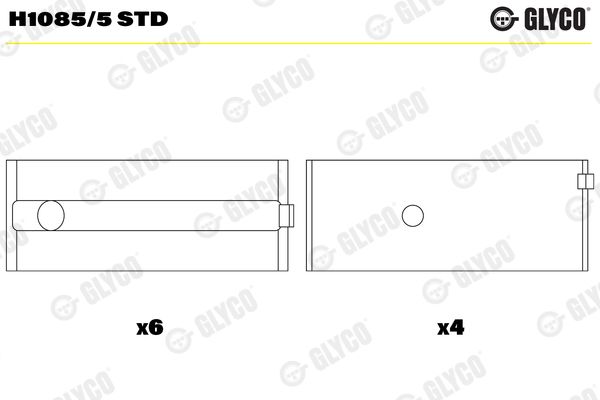 Підшипник колінчатого вала GLYCO H1085/5STD