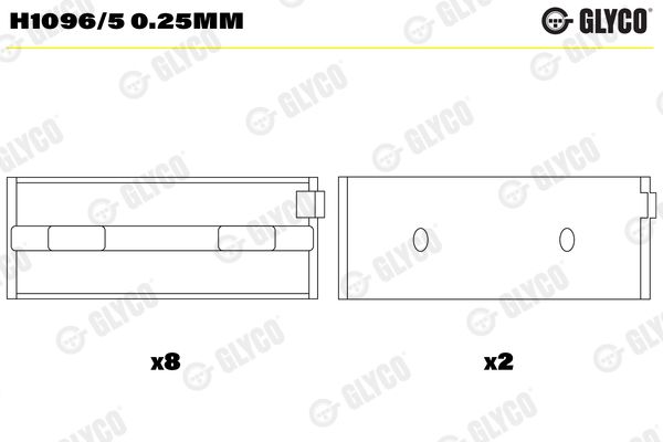 Crankshaft Bearing GLYCO H1096/5 0.25MM